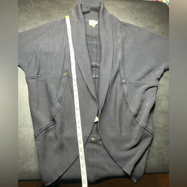 Wilfred Aritzia Women Size S Black Diderot Cocoon Cardigan Pockets Open Sweater - Image 5