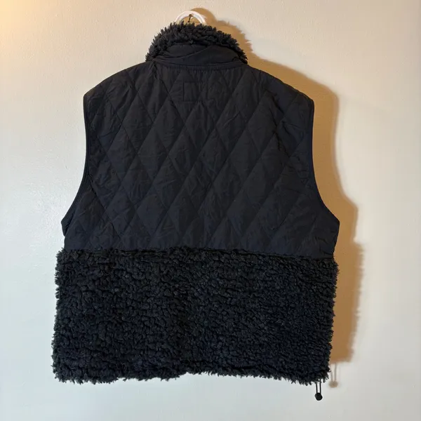 Abercrombie & Fitch Black Quilted Sherpa Mixed Media Puffer Vest‎ Size XL - Image 6