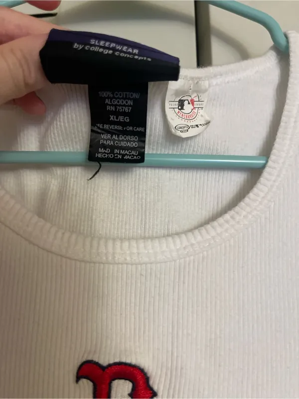 Red Sox White Ribbed Tank Top Size XL - Image 2