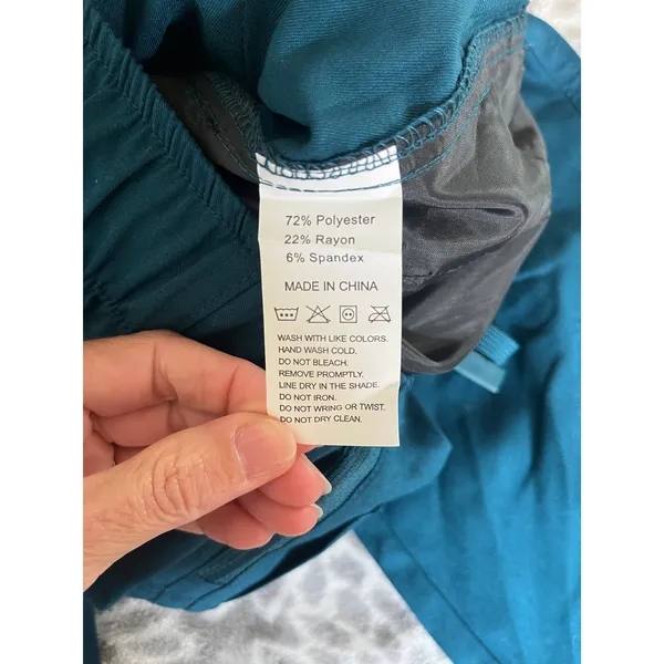 Teal Blue Jogger‎ Scrub Pants sz XS High Waisted Cargo Pocket Pull On Athleisure - Image 10