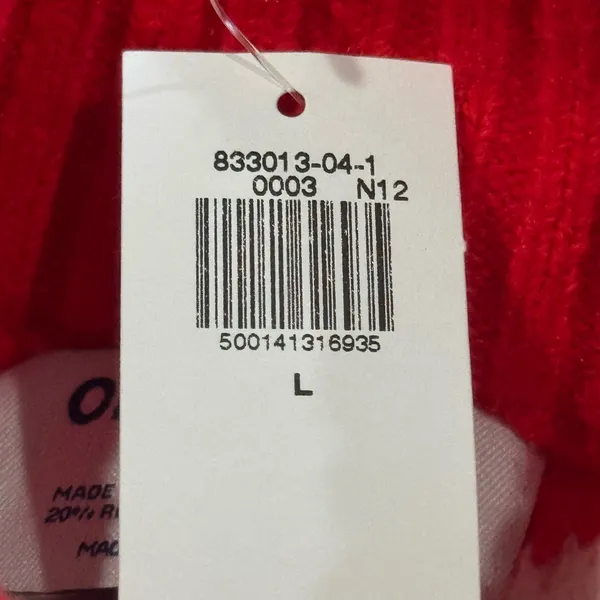 Old Navy SoSoft Fair Isle Mock Neck Sweater Red White Women’s L Holiday - Image 7