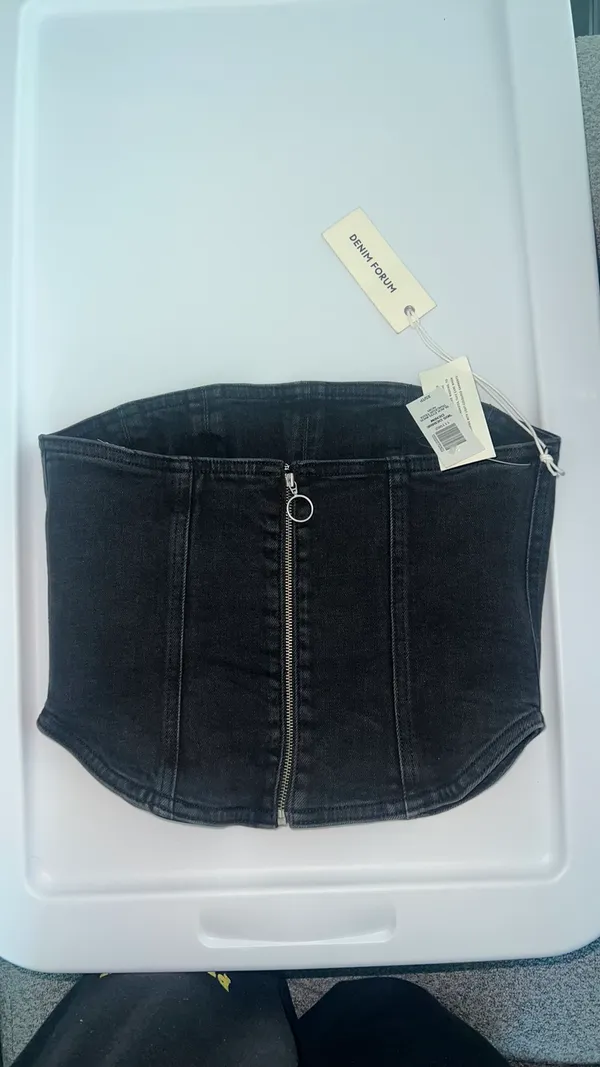 Aritzia Denim Forum Black Denim corset - Image 2