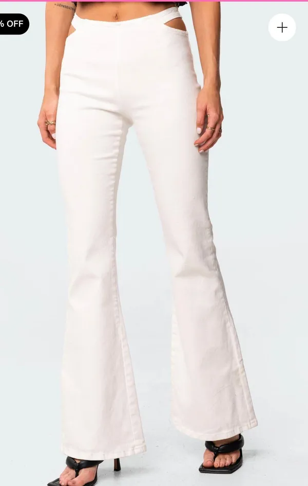 Edikted Kira Cut-Out Flared Jeans - Image 3