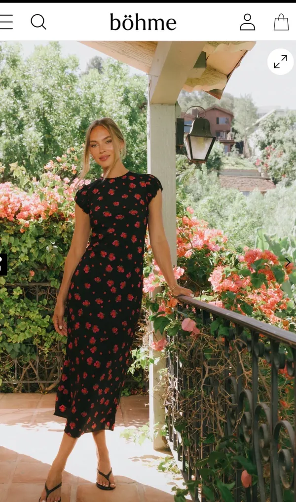 Bohme Dress Floral Midi - Image 2