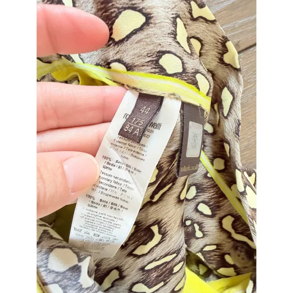 Roberto‎ Cavalli Silk Leopard Print Shorts Women Brown IT 44 US 8 - Image 3