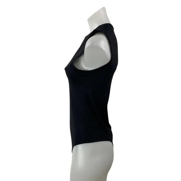 Abercrombie & Fitch Womens Black Sleeveless Fitted Crew Neck Tank Bodysuit Top M - Image 2