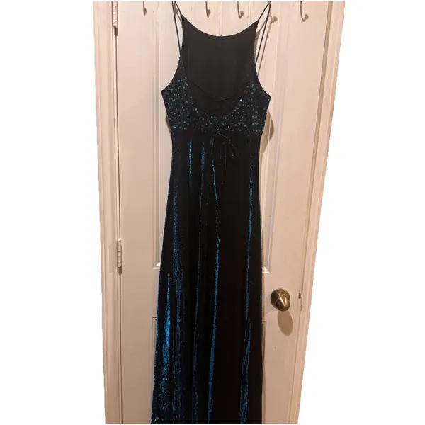 BLONDIE and ME EVENING, Size 7/8, Teal, Sparkle/Lined w/Sequins. Made In USA - Image 4