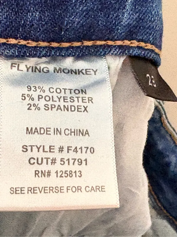 Vervet Flying Monkey High Rise Flare Jeans Womens 29 Distressed Raw Hem Stretch Blue - Image 9