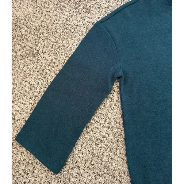 Old Navy Women's Cozy Dark Teal Mock-Neck Oversize Sweater Size Medium - Image 4