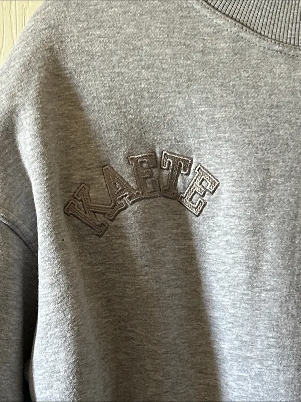 Kaete Mockneck Grunge Gray Boyfriend Cozy Fleece Sweatshirt‎ S/M - Image 4