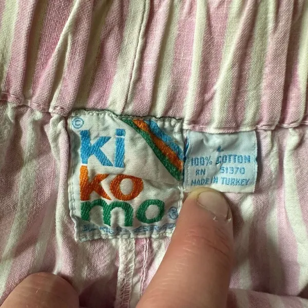 Ki Ko Mo vintage pink & white striped L high waist shorts - Image 2