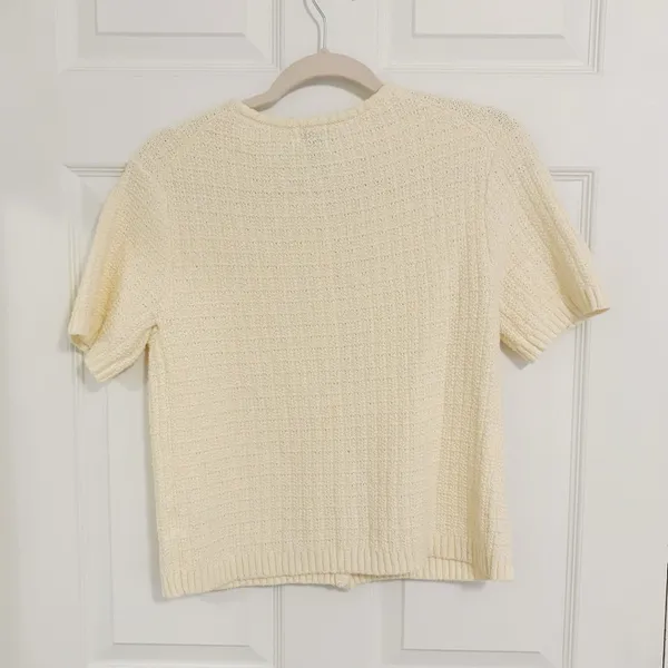 A New Day Beige Cream Knitted Minimalistic Lady Jacket Cardigan - Image 6