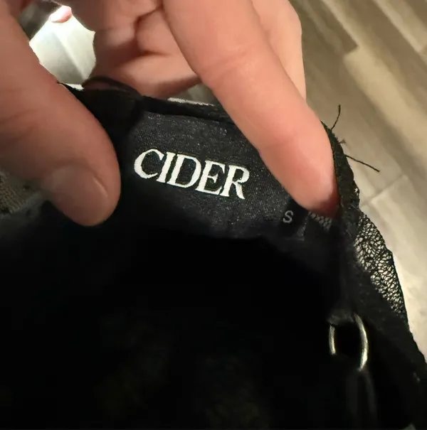 Cider Black Satin Lace Dress - Image 6