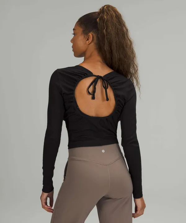 Lululemon Open Back Ribbed Long Sleeve Shirt - Image 4