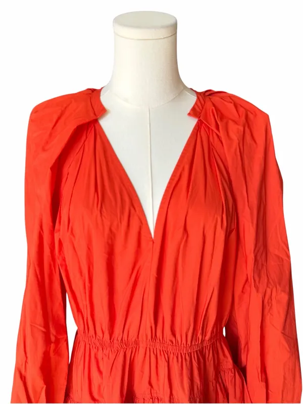Ulla Johnson - Miranda Red Orange Ruffle Mini Dress Sz 10 - Image 4