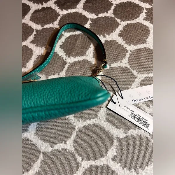 Dooney & Bourke NWT Turquoise Leather Mini Shoulder or Wristlet Bag summer fun - Image 3