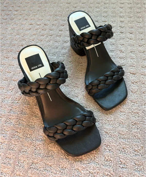 Dolce Vita Braided Black Heel Sandal - Image 4