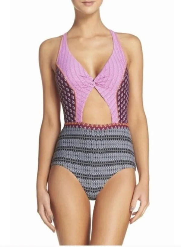 BCA Cutout Caged Printed One Piece Swimsuit - Image 3