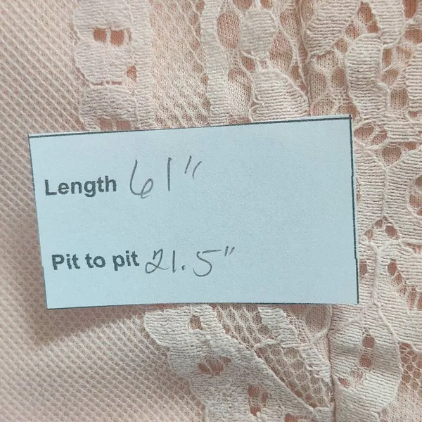Peachy Pink Lace Formal Maxi Dress Size 2X Pink Formal Wedding Guest Dress - Image 11