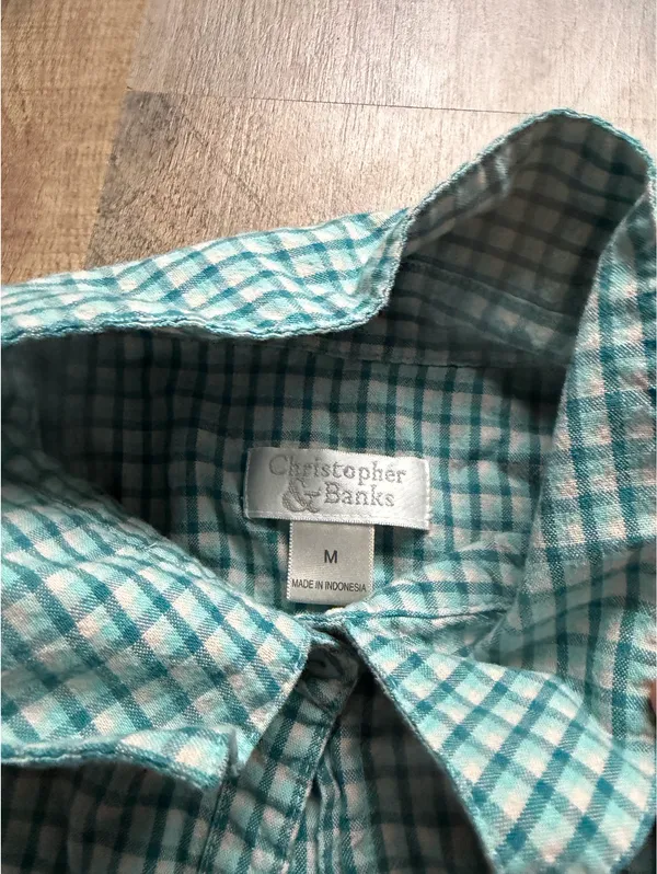 Vintage button up Green Size M - Image 3