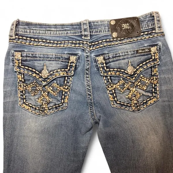 Miss Me Signature Boot Cut Jeans Women’s 30 Medium Wash Low Rise 28” Inseam - Image 7