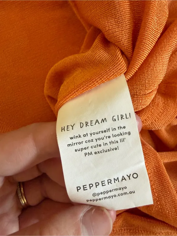 NWT Peppermayo Golden Girl Mini Dress Orange Halter Neck Party Dress Size 4 - Image 5