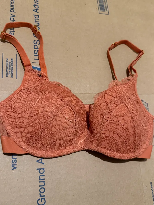 Nordstrom New LIVELY Padded Underwire T-Shirt Lace J- Hook Bra Terracotta 32C - Image 2