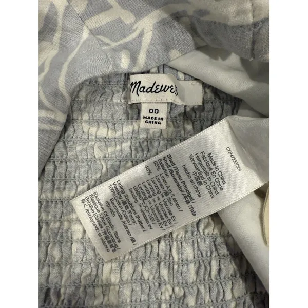 Madewell Linen Vest Crop Top 00 Floral Tropical Coastal Festival Travel Vaction - Image 3