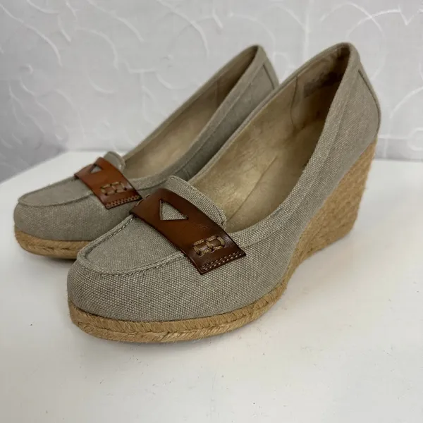 GH Bass Womens Loafers Size 8 Brown Penny Casual Slip On Wedge‎ Heel Espadrilles - Image 3