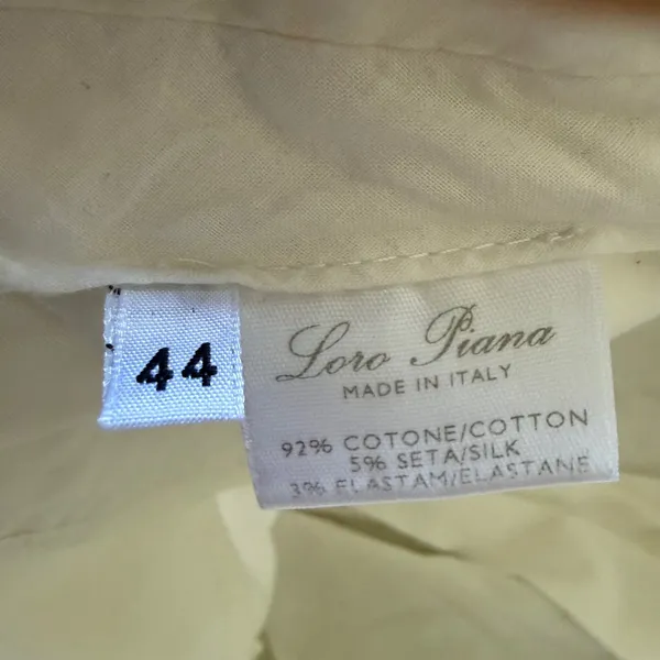 Loro Piana White Cotton Silk Blend Wide Leg Trousers Pants Italy Size 44 - Image 3