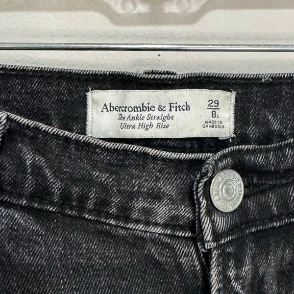 Abercrombie & Fitch The Ankle Straight Ultra High Rise Black 29/8L‎ - Image 4
