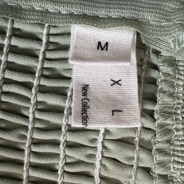 EXLURA Dress Sage Green Puff Sleeve Square Neck Smocked Back Mini Cottagecore M - Image 6