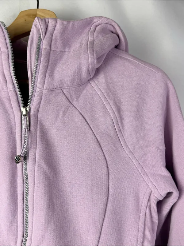Lululemon Scuba Lilac Quartz Light Cotton Fleece Full Zip Athletic Sweatshirt 6 - Image 5