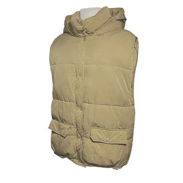 FREE PEOPLE Dreamers Moss Zip and Snap Front Hooded Puffer Vest - Image 5