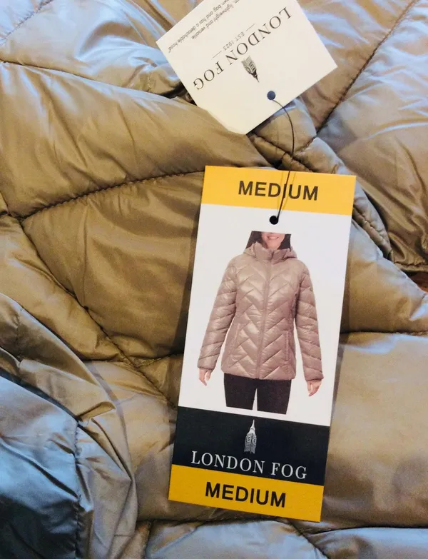 London Fog Down Jacket Lightweight Coat Womens Medium Champagne - Image 6