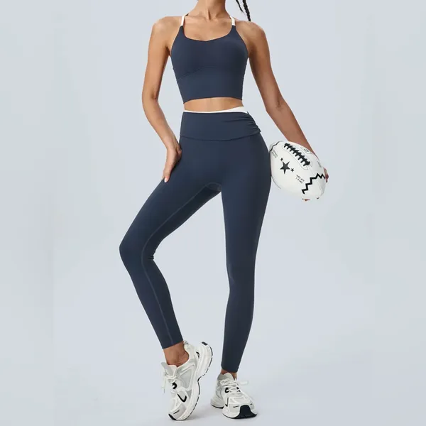 Berlook Activewear Navy Halter Sports Bra - Light Support - Image 4