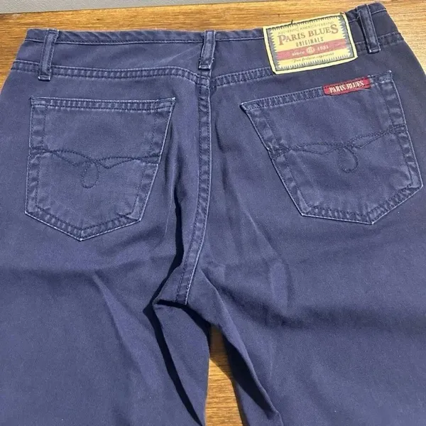 Paris Blues originals Vintage Y2K Low Rise Flare flared Leg Jeans 29x30 dark was - Image 9