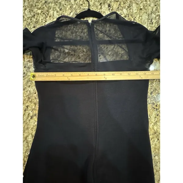 Vintage Lillie Rubin Black Maxi Dress Mesh Square Neck Beaded Size Medium - Image 10