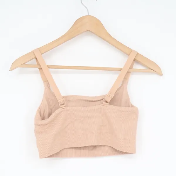 Aerie Real Good Ribbed Seamless Sports Bra Tan Nude Square Neck XL - Image 3