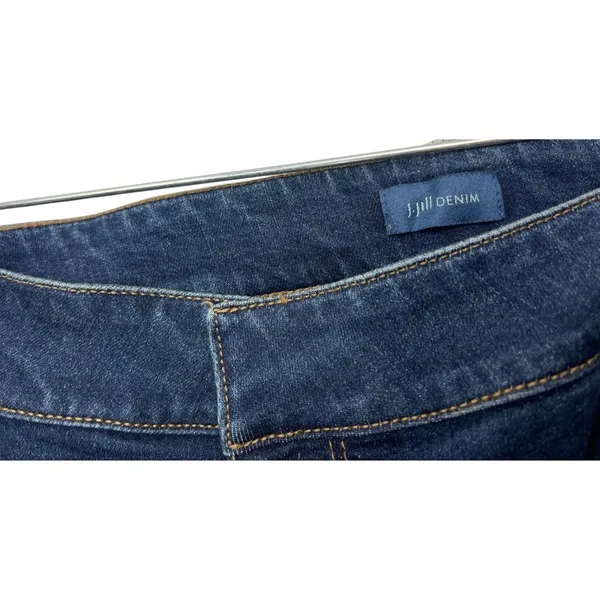 J. Jill York Denim Bootcut Jeans Size 12 Dark Wash Button Detail Stretch Pants - Image 11