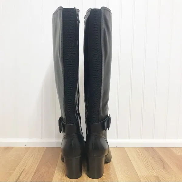 SOUL Naturalizer Black‎ Wide Calf Chunky Heel Boot Knee High Size 6.5 New - Image 7