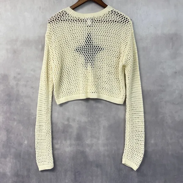 Social Collision Womens Star Mesh Crochet Sweater Size M‎ Edgy Indie Goth Grunge - Image 2