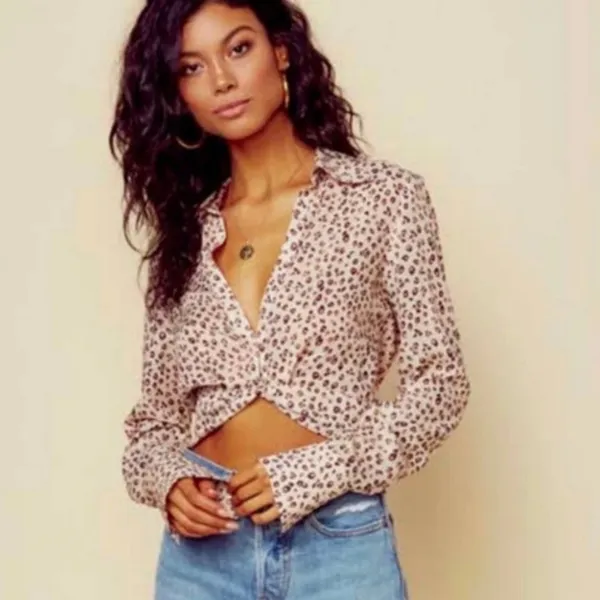 Blue Life Caden Crop Top leopard lurex strip sz‎ XS - Image 2