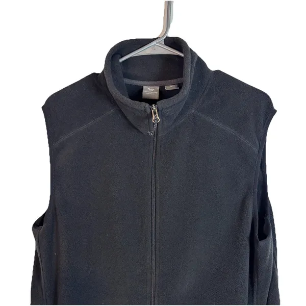 White Sierra Unisex Medium Black Full Zip Fleece Vest Outdoor Layering Casual - Image 14