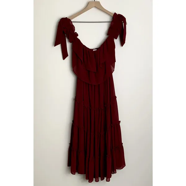 Misa Los Angeles X REVOLVE Micaela Dress Burgundy Womens Medium - Image 3
