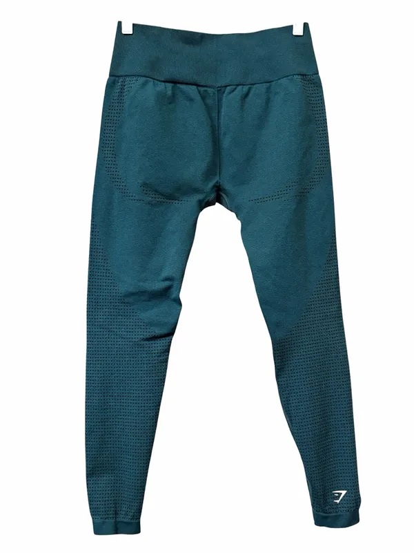 Gymshark Vital Seamless 2.0 Leggings Teal Green High Waisted Sculpt Size Small - Image 3