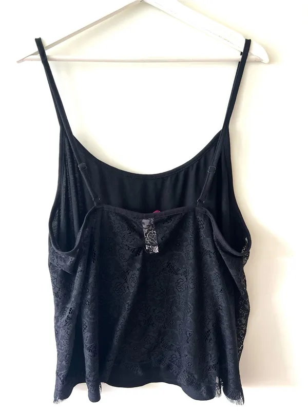 Adore Me Black Lace Back Camisole Size 2X - Image 3