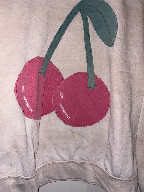 Free People Tricia Fix Fruit Crew Size Small Sand Cherry Combo NWOT - Image 8