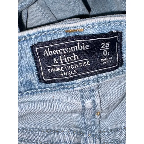 Abercrombie & Fitch Simone High Rise Ankle Blue Denim High Waisted Jeans Sz 25 0 - Image 3