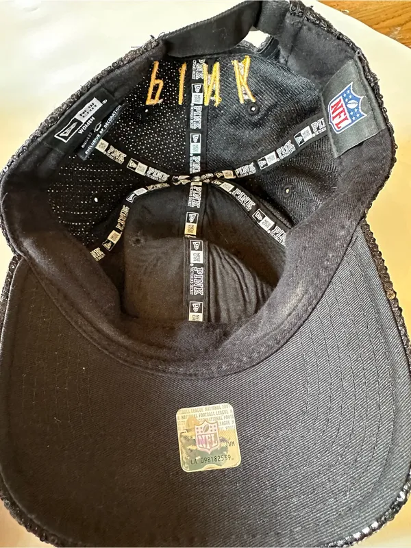 PINK Victoria's Secret Pittsburgh Steelers Black Sequin Baseball Hat - Image 4